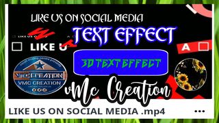 Social Media Like | 3D text effect | black background with unique effect | vmc  creation