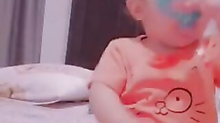 Babygirl zarwa khan in good mood