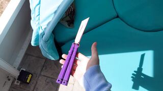 cool flipping of butterfly knife