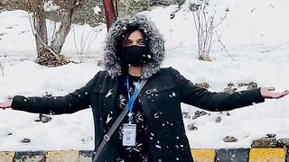 snowfall enjoying