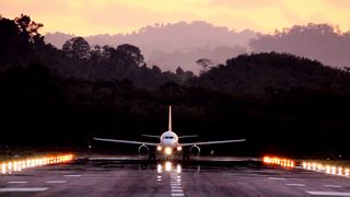 Airplane Take Off On Runway