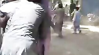 Fighting over one bag of flour flood victims