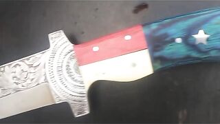 customize hand forge hunting knife engraved hand made