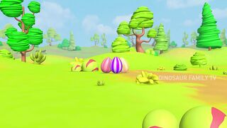 Long Neck Dinosaur Help Baby Dinosaur Adventure Tyrannosaurus Eggs - Funny Dinosaur Family