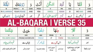 Surah Al Baqarah Verse 35  The Forbidden Tree for Adam  البقرۃ.