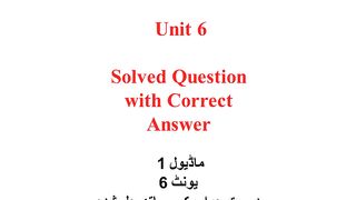 Easte module 1 unit 6