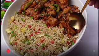 Chicken Chilli Dry With Fried Rice