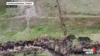 Turkey earthquake_ Drone video of deep earth fissures reveals quake's true impact.