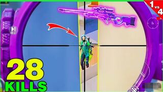 He is scared when I have an AWM  28 Kills 1vs4 PUBG Mobile : Pubg Game Play
