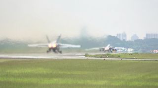 Two Jetfighters Taking Off
