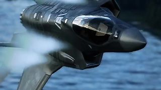 F-35 entering The Mach Loop #aviation #aviationlovers #f35 #machloop #fighterjet #reels.