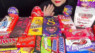 ASMR_EATING_CHOCOLATE NUTTIES ||DIARYMILK_SILK TWIX||KINDERJOY MARS MILKA MALTESERS__VALENTINES_DAY