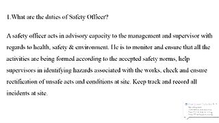 Hse officer interview questions answers