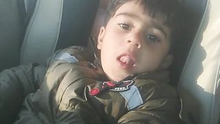 Baby car driving and enjoy