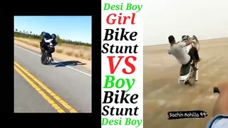 Girl Bike Stunt ???? VS Boy Bike Stunt ???? // Girl vs Boy #girl_vs_boy #viral #trending
