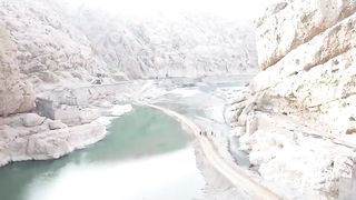 Bird Eye View Bolan Balochistan Destroyed Road Drone