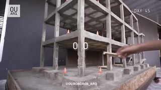 HOW to MAKE the FOUNDATIONS of a HOUSE in CONCRETE Miniature Bricks