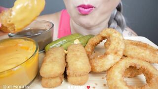Fried onion rings cheese sticks