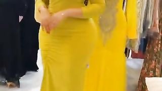 Plus size fashion yallow dress beautiful girl