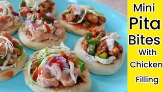 Mini Pita Bites Recipe| Mini Pita Bites with Chicken Filling Recipe