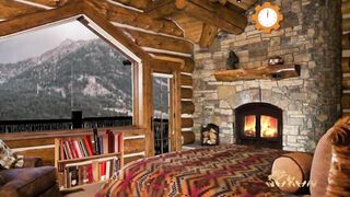 Taking a Nap in Cozy Bedroom with Fireplace While It's Raining, best for Sleeping and Studying