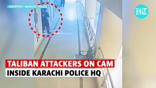 CCTV  Taliban Attack Karachi police headquarters