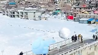 Enjoying snow in kalam
