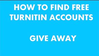 Give Away 10 l Free Turnitin Account Class ID  How to Find Turnitin Account l Free Turnitin Account