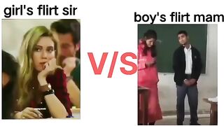 Girl's flirt sir V/S boy's flirt mam||funny videos |viral video memes