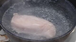 Dip the chicken in boiling water!