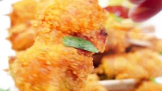 Chicken skewers crispy