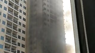 Building got fire in Ajman