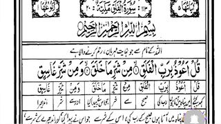 Surah Falaq with words by words translation