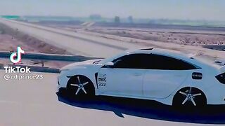 Car lovers civic car on motorwayv