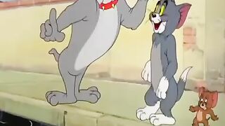 Tom and Jerry. Tom and Jerry and dog friendship and fight for food.