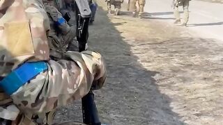 Американский наемники в составе украинских формирований в Киевской области.