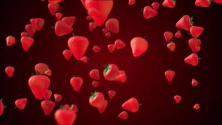 Falling strawberries in new beautiful way