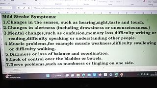 Mild Stroke Symptoms