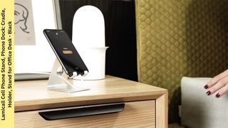Lamicall Cell Phone Stand, Phone Dock: Cradle, Holder, Stand for Office Desk - Black