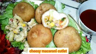 Cheesy macaroni cutlet