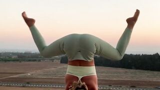 stretch splits. flexible yoga