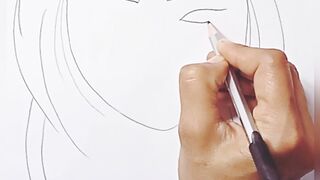 How to make girl face sckatch|easy tutorial #shorts viral#drawing