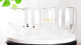 250ml Creative Double Water Glass Cup Animal Double-layer Glass Mug Kid Cute Beer Milk Coffee Juice Cup Gift Drinkware Kitchen