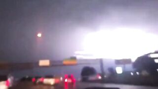 Slow motion of an enormous lightning
