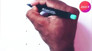 How to draw a Horse from 4×3 dots easy .