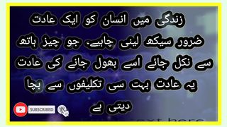 زندگی میں انسان کو ایک عادت ضرور سیکھ لینی چاہیے جو چیز ہاتھ سے نکل جائے