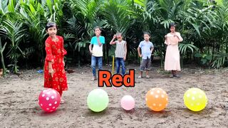Village children playing balloon pop game hammer and learn colours#ayesha#adeel#colours#game#village#children#playing#pop#hammer