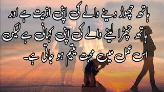 Hath chhod Dene Wale ki apni aziyat hai . urdu quotes . aqwal e zareen in urdu