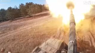 Russian T-72 tanks blast Ukrainian ammunition depot