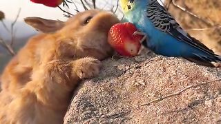 Beautiful perrot & rebit